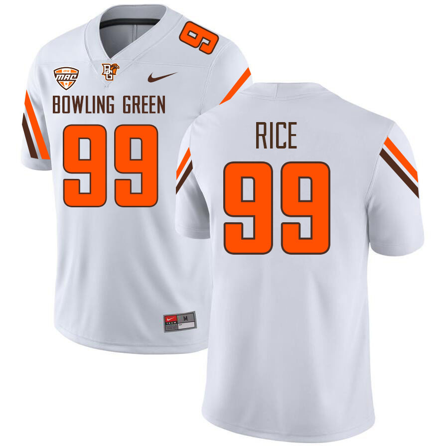 Bowling Green State Falcons #99 Brendon Rice College Football Jerseys Stitched-White